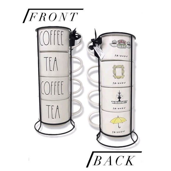 Rae Dunn FRIENDS CENTRAL PERK Mug Stacker Coffee Tea Set - Picture 3 of 5